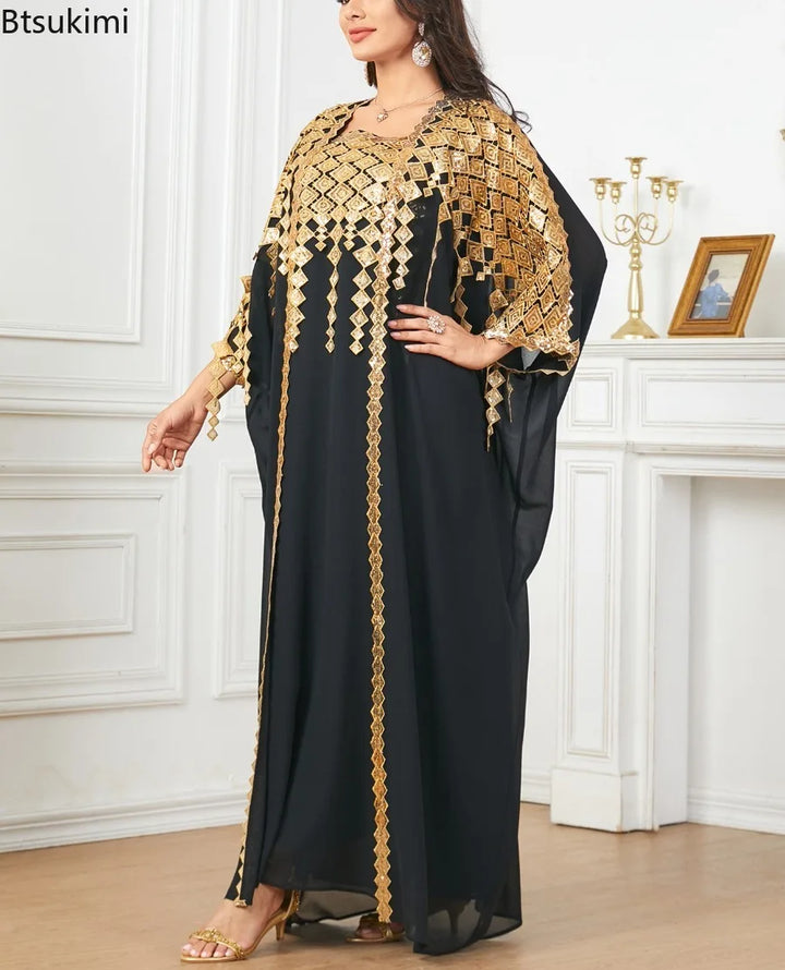 New Eid Muslim Party Dress for Women Abaya with Inner Dress 2 Piece Set Jalabiya Ramadan Abayas Robe Caftan Vestidos Largos 2025 - ZEYTONCART