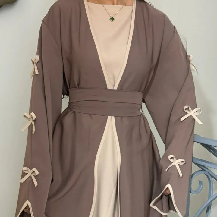 Muslim Women Dubai Middle East Bow Robe Dress Abaya Bowknot Clothing - ZEYTONCART