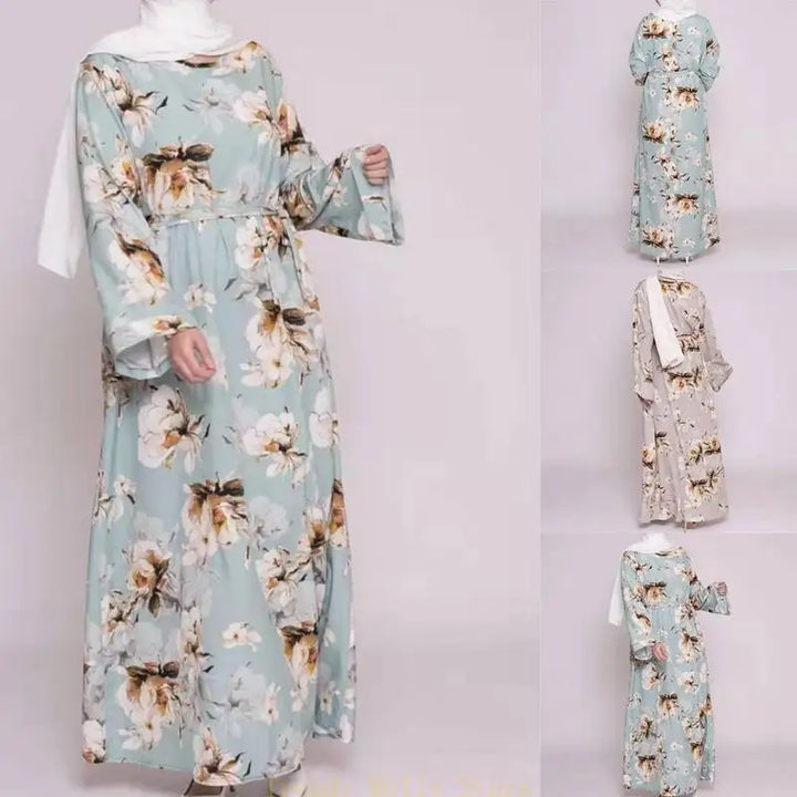 N5KB Ramadan Kaftan Dubai Abaya Turkey Muslim Hijab Dress Islam Caftan Marocain Dress Vestidos Eid Mubarak Robe Abayas - ZEYTONCART
