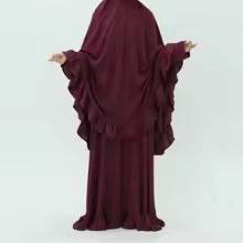 2025 Eid Arabic Muslim Women Khimar Set Elegant Dubai Hijab Abaya Dress Islamic Church Prayer Clothes Fashion Turkey Kebaya Robe - ZEYTONCART