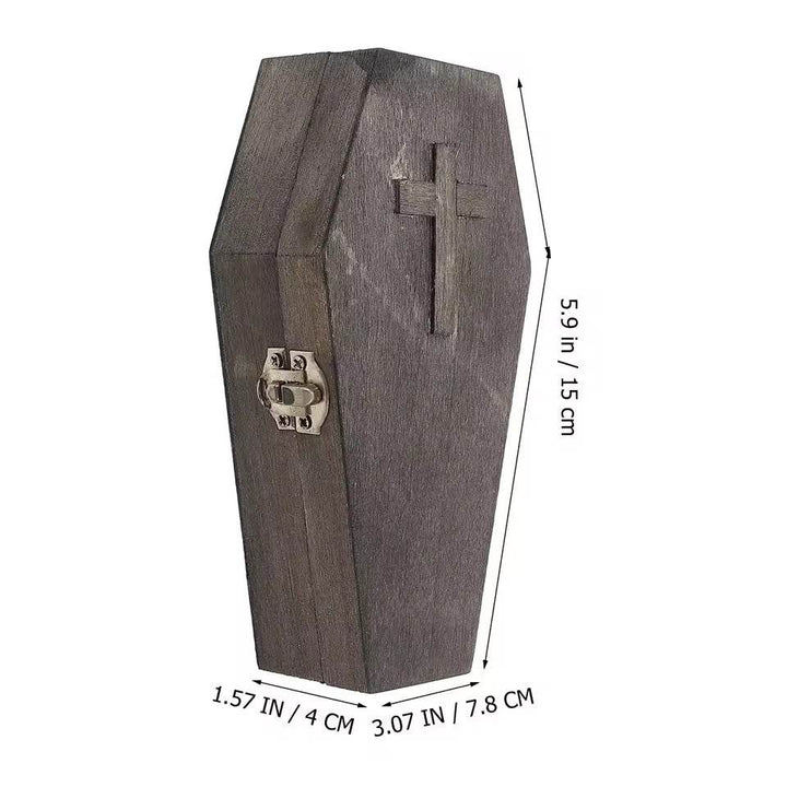 Halloween Coffin Candy Boxes Mini Hexagonal Wood Coffin Gift Wooden Storage Box DIY Halloween Party Candy Gift Box Accessories - ZEYTONCART