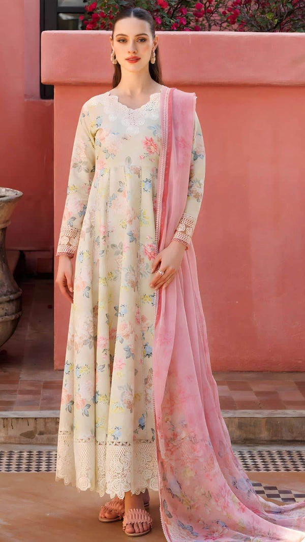 Embroidered lawn 3-piece dress - ZEYTONCART