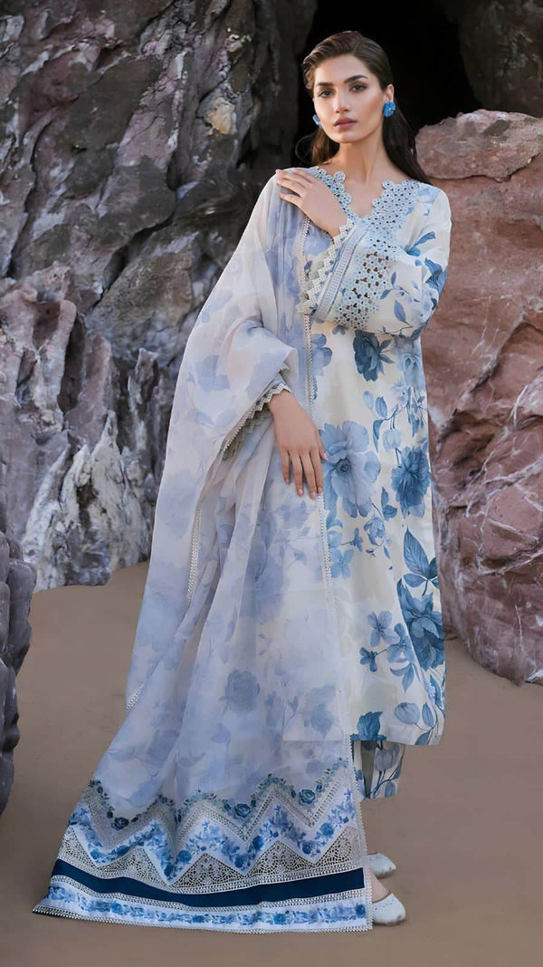 Embroidered lawn 3-piece dress - ZEYTONCART