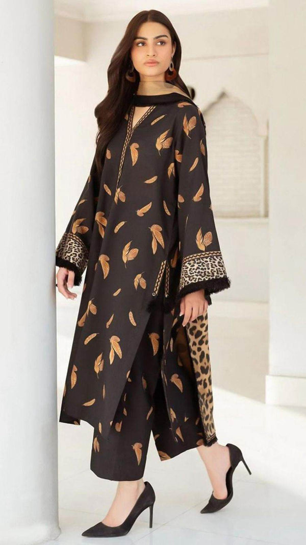Embroidered lawn 3-piece dress - ZEYTONCART