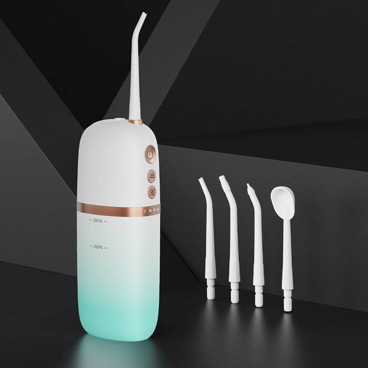 200ml Portable Flosser IPX7 Waterproof Electric Flosser USB Rechargeable Water Dental Picks With 4PCS Nozzle - ZEYTONCART