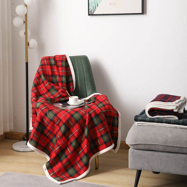 Blanket Lambswool Plaid Plain Cover Blanket Nap Blanket Nap Blanket - ZEYTONCART