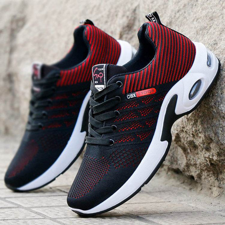 Fashion Mesh Shoes With Striped Design Men Outdoor Breathable  Lace-up Sneakers Csual Lightweight Running Sports Shoes For Men - ZEYTONCART
