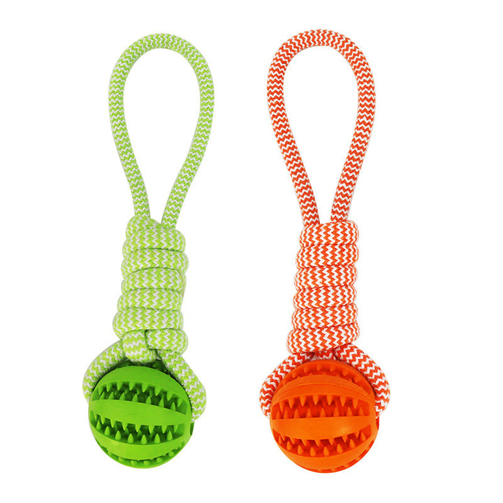 Dog Toys Treat Balls Interactive Hemp Rope Rubber Leaking Balls For Small Dogs Chewing Bite Resistant Toys Pet Tooth Cleaning Bite Resistant Toy Ball For Pet Dogs Puppy - ZEYTONCART