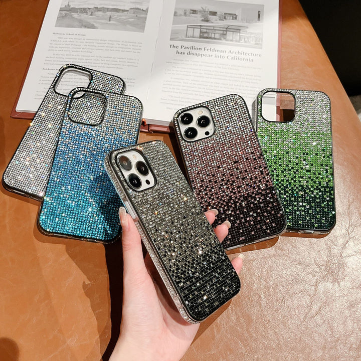 New Phone Case Suitable For Rainbow Pasted Leather Diamond Mobile Phone Case - ZEYTONCART