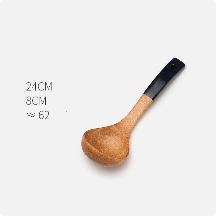 Household Non-stick Wooden Spatula Rice Spoon Wooden Soup Spoon Cookware Set - ZEYTONCART