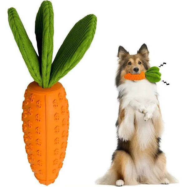 Carrot Dog Chew Toys Durable Rubber Squeaky Toy Shaped Dog Toys For Dogs Boredom Chewers Toothbrush Toy Supplies - ZEYTONCART