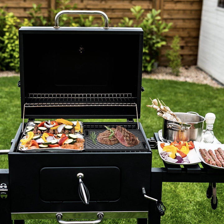 VEVOR Reversible Grill Griddle, Pre-Seasoned Cast Iron Griddle, Rectangular Double Burner Griddle Pan, Non-Stick Family Pan Cookware With Handles, Flat Top Plate For BBQ, Gas Grill, Black - ZEYTONCART