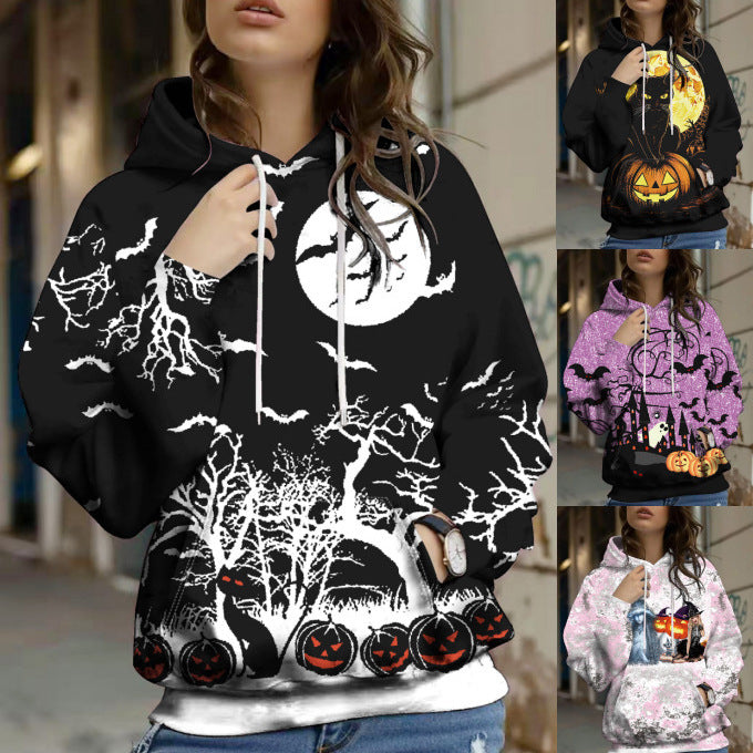 Autumn And Winter Halloween Digital Printed Hoodie - ZEYTONCART