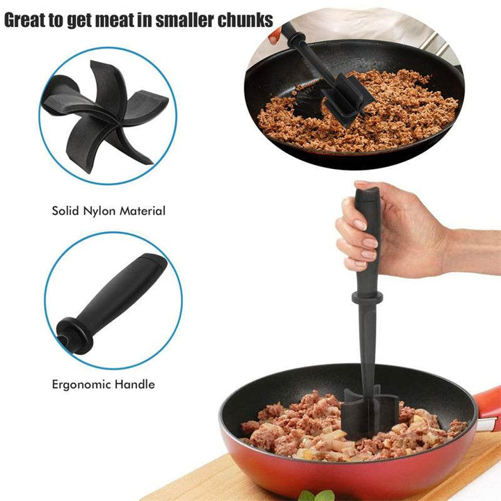 Multifunctional Meat Chopper Heat Resistant Meat Masher Nylon Hamburger Chopper Ground Utensil Non Stick Cookware Tool Kitchen Gadgets - ZEYTONCART