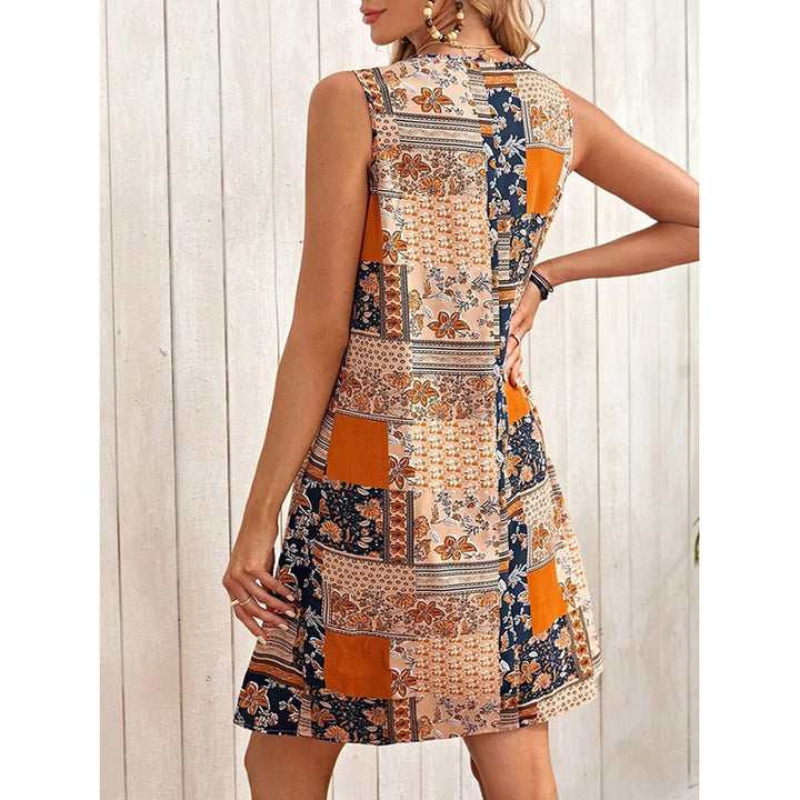Women's Summer Dress Sleeveless Floral Boho Sundress Swimsuit Coverup Casual Loose Beach Vacation Tank Dresses - ZEYTONCART