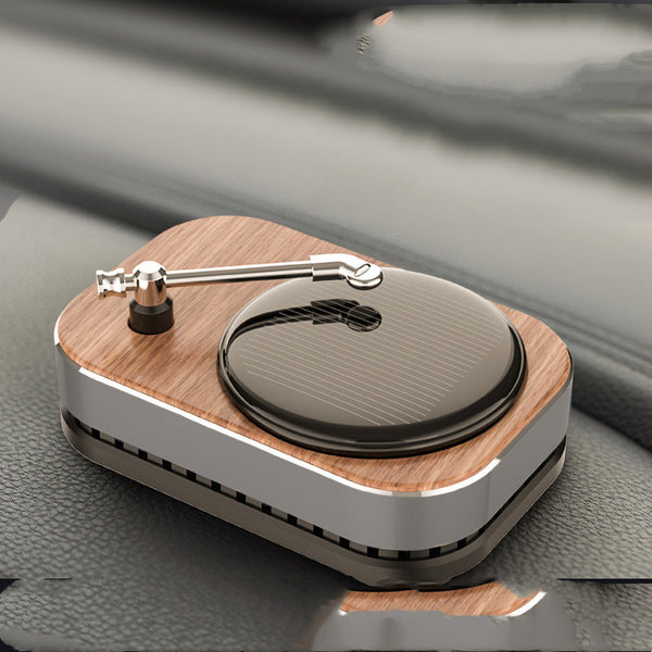Solar Record Player Rotating Perfume Car Accessories Aromatherapy Decoration - ZEYTONCART