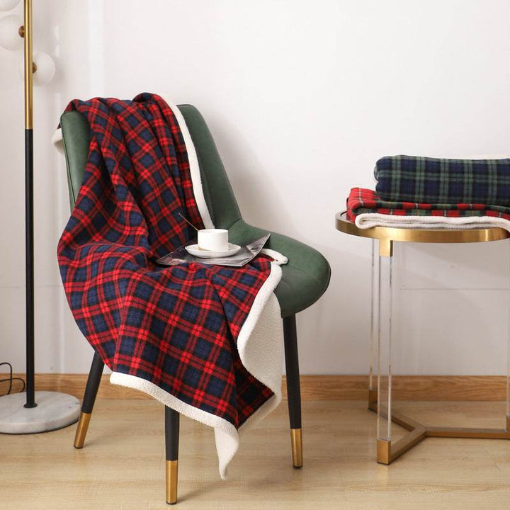 Blanket Lambswool Plaid Plain Cover Blanket Nap Blanket Nap Blanket - ZEYTONCART