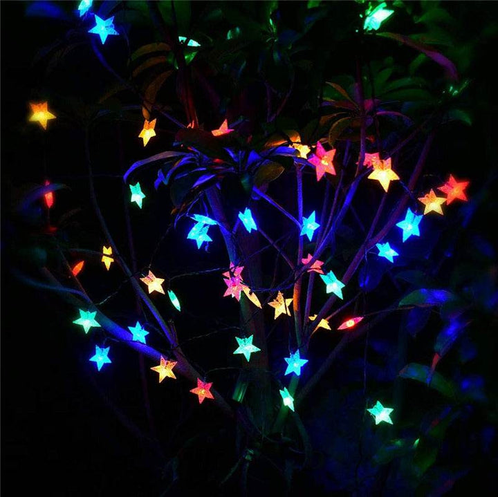 Solar Powered Star Fairy String LED Lights Waterproof Xmas Garden Outdoor Decor - ZEYTONCART