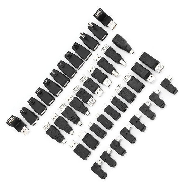 Pack of 40 Multiple USB2.0 Adapters Angled Mini Micro Type B Male Female Converters Connectors - ZEYTONCART