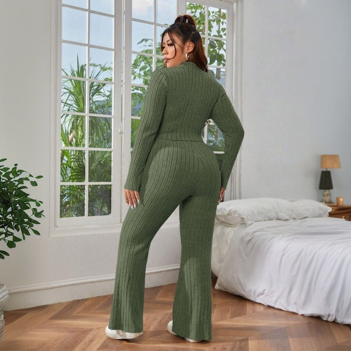 Autumn And Winter Solid Color Comfortable Slim Fit Two-piece Suit - ZEYTONCART