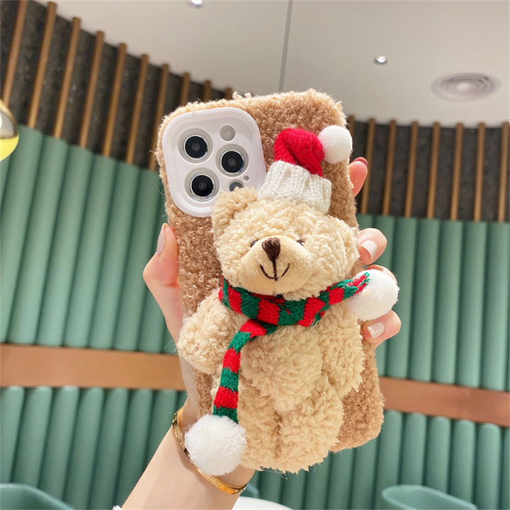 Christmas Bear Plush Mobile Phone Case - ZEYTONCART
