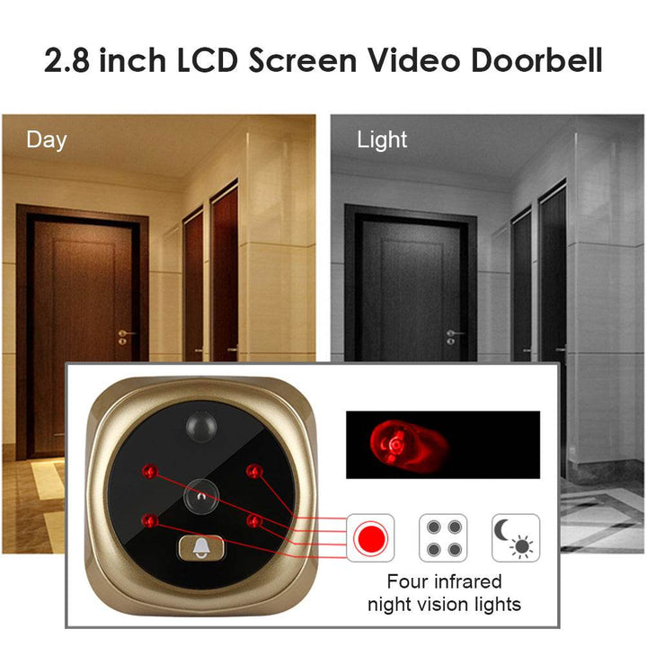 2.8 Inch Infrared Night Vision Camera Video Intelligent Electronic Peephole Visual Peephole Doorbell - ZEYTONCART