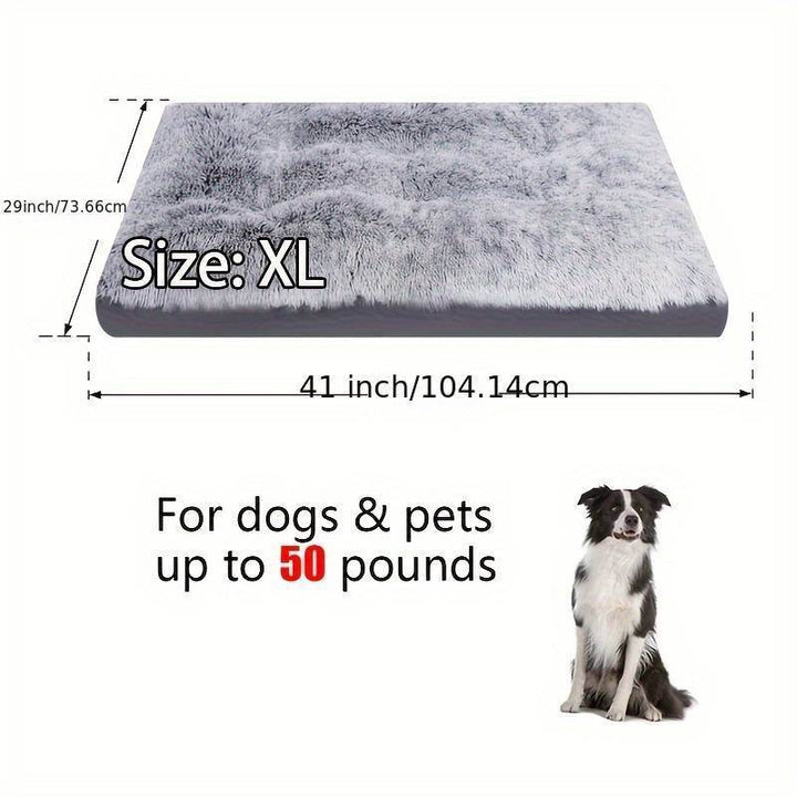 Pet Dog Bed Long Plush Cozy Warm Sleeping Beds Washable Anti-Slip Kennel Mats - ZEYTONCART