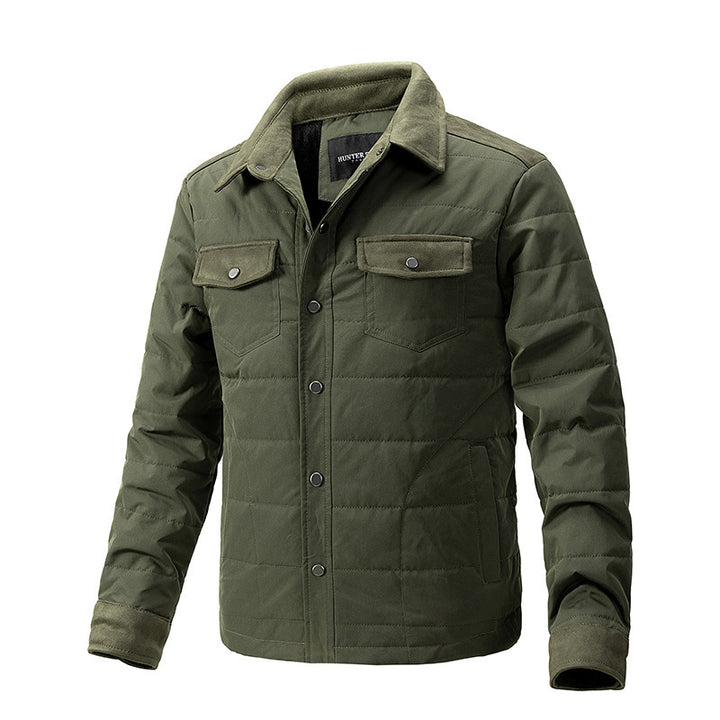 Casual Fall Winter Men Lapel Plaid Coat - ZEYTONCART