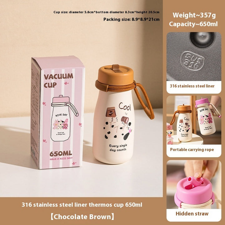 Straw Thermal Insulation Cup Women's Portable Large-capacity Water Cup - ZEYTONCART