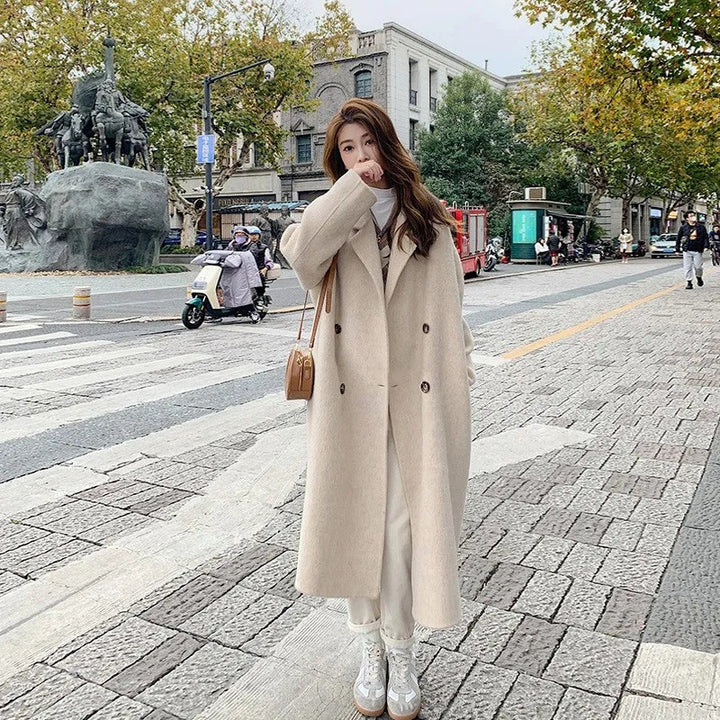Autumn And Winter New Korean Style Loose Mid-length Hepburn Style Woolen - ZEYTONCART