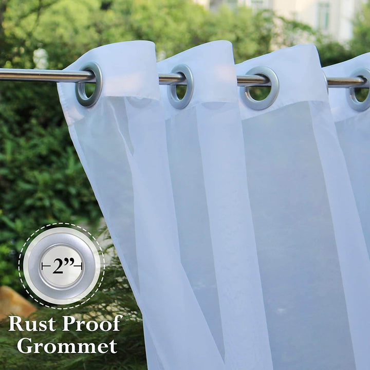 Outdoor Shading Door Curtain Waterproof Curtain Pavilion Balcony White Mesh Curtains Terrace Window Screen - ZEYTONCART