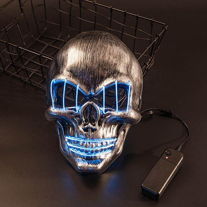 LED Halloween Face Mask Luminous Skull Cold Light Masks Dance Party Bar Disco Mask Accessories Gifts Halloween Masks - ZEYTONCART