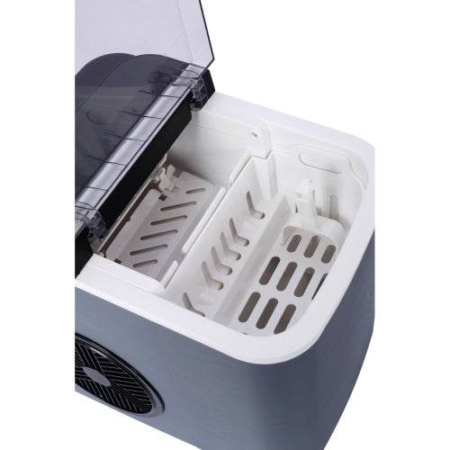 Ice Maker Countertop, Portable Ice Machine, Self-Cleaning Ice Makers With Basket And Scoop, 9 Cubes In 6 Mins, 26 Lbs Per Day, Ideal For Home, Kitchen,ETL And FDA Certificate. - ZEYTONCART