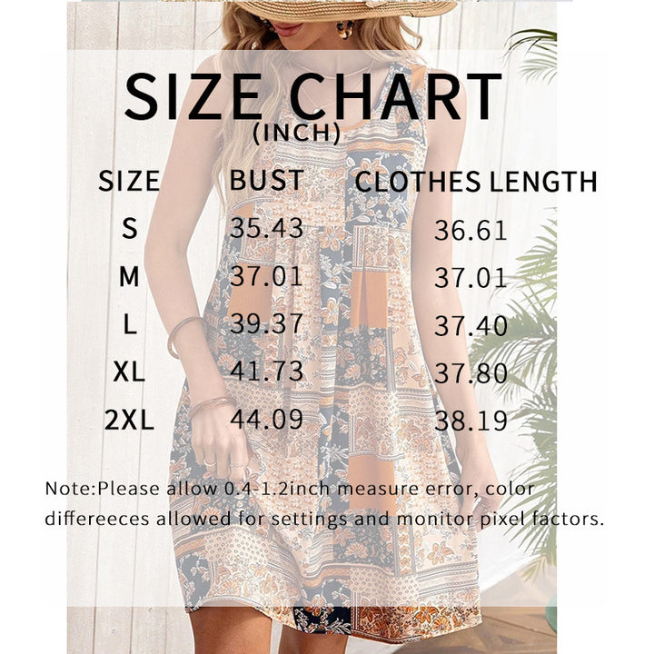 Women's Summer Dress Sleeveless Floral Boho Sundress Swimsuit Coverup Casual Loose Beach Vacation Tank Dresses - ZEYTONCART