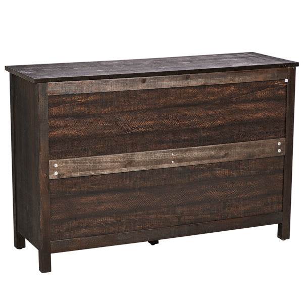 Brown MDF Veneer 120x40x80 Double-row Six-drawer Chest Of Drawers - ZEYTONCART