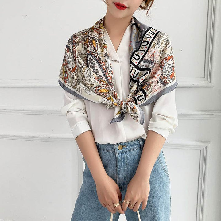 Fashion Silk Scarves Female Printing Hijab - ZEYTONCART