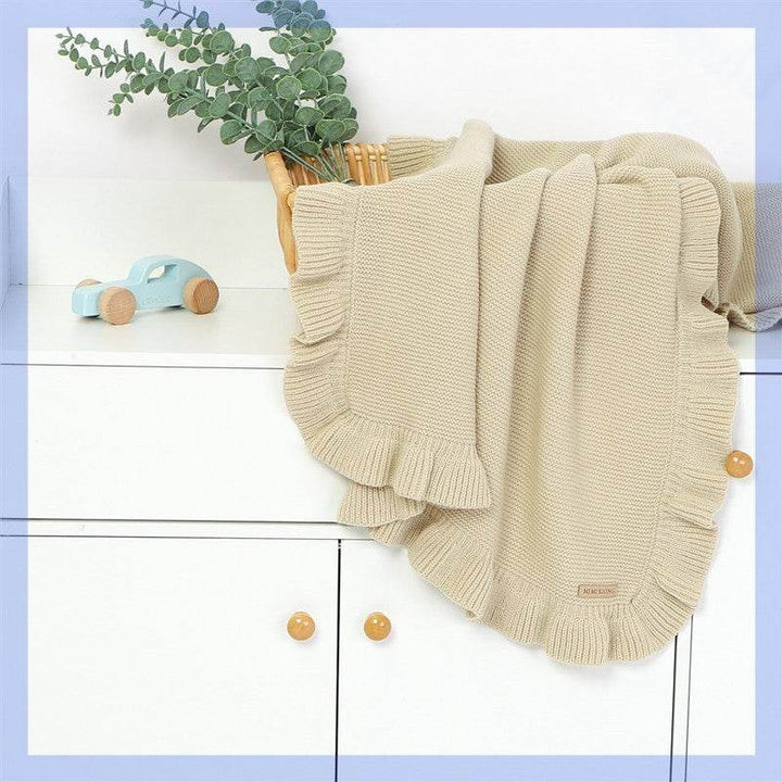 Knitted Baby Blankets Newborn Swaddle Wrap Ruffle - ZEYTONCART