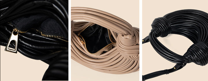 Glossy Woven Noodles Fashion Handbag - ZEYTONCART