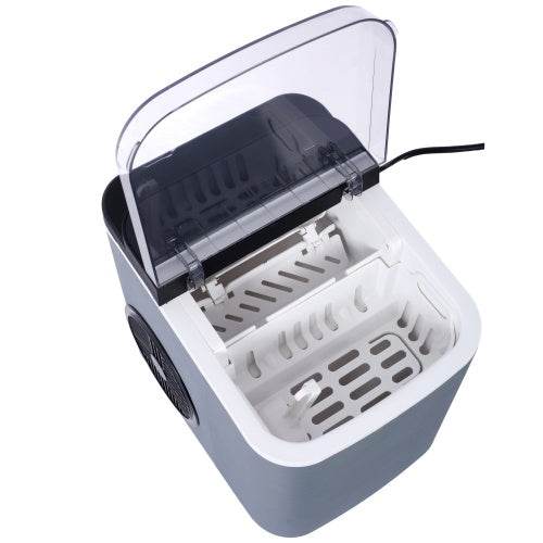 Ice Maker Countertop, Portable Ice Machine, Self-Cleaning Ice Makers With Basket And Scoop, 9 Cubes In 6 Mins, 26 Lbs Per Day, Ideal For Home, Kitchen,ETL And FDA Certificate. - ZEYTONCART