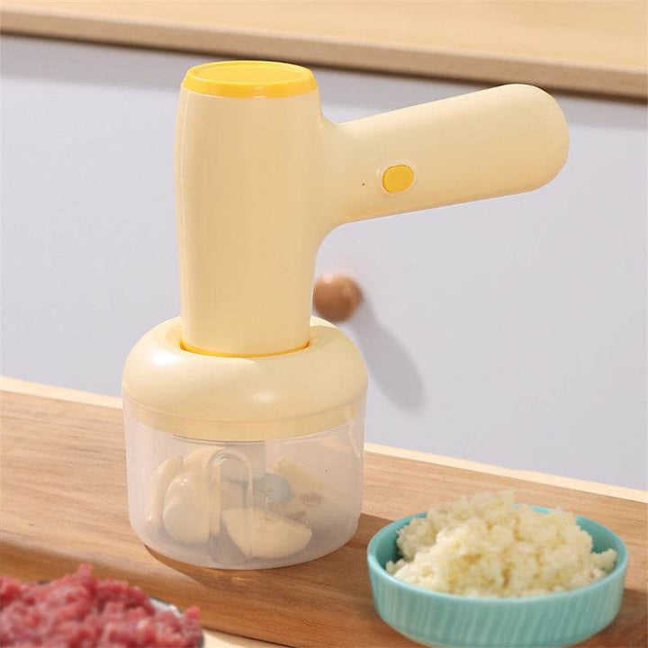 2 In 1 Electric Garlic Chopper USB Rechargeable Vegetable Chili Meat Ginger Masher Handheld Multipurpose Kitchen Gadgets - ZEYTONCART