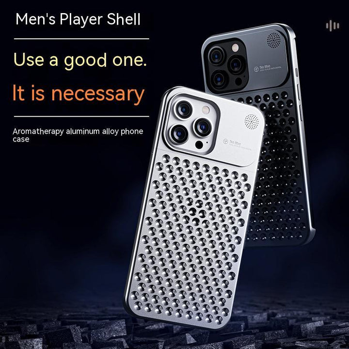 Aluminum Alloy Phone Case For 14 13 Pro Max Plus Hollow Heat Dissipation Anti-fall Full Body Shockproof Phone Cove - ZEYTONCART