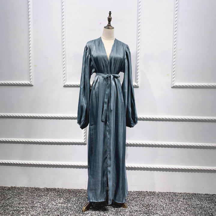 Eid Muslim Abaya Dress Kimono For Women Fashion Shining Silklike Summer Abayas Cardigan Puff Sleeve Dubai Turkey Clothes - ZEYTONCART