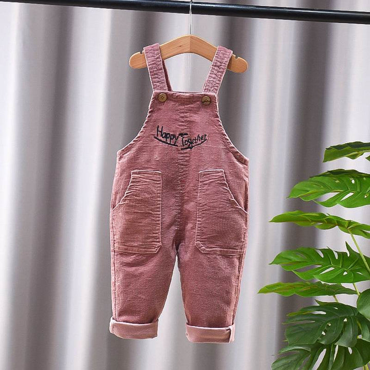 New Corduroy Baby Kids Denim Suspender Pants - ZEYTONCART