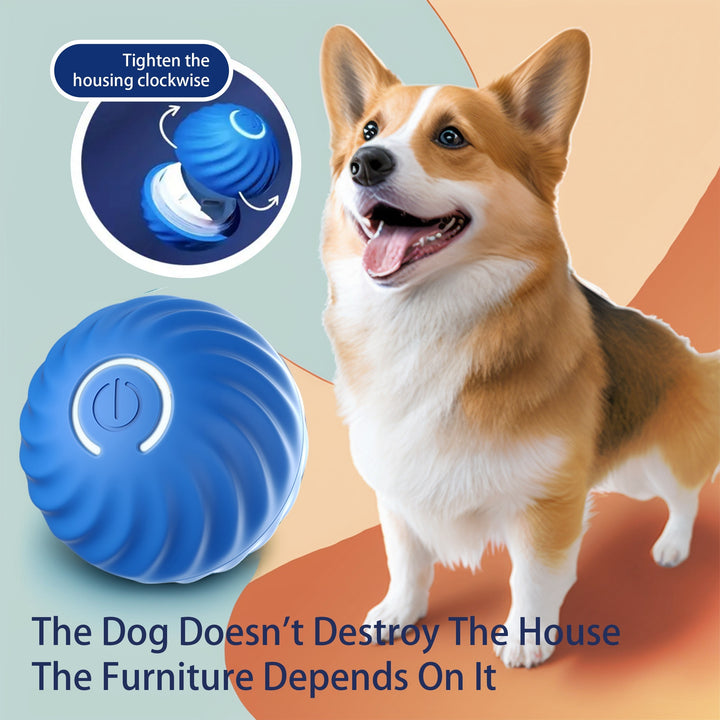 Interactive Bouncing Ball For Dogs,Automatic Smart Toy, Self-moving Rotating Stimulating Pet Entertainment, Noise-Reducing Urchin Cover,USB Rechargeable Dog Toy, Dog Electric Interactive Toy - ZEYTONCART