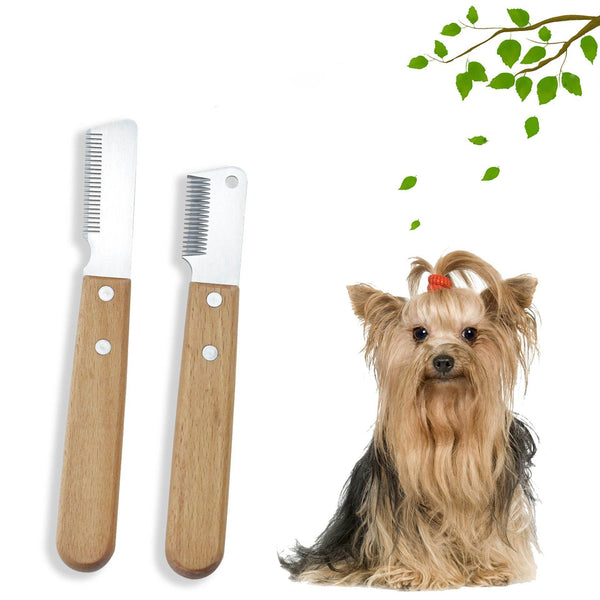 Pet Stripping Comb Dog Stripping Knife Grooming Tool Multifunction Remove Floating Hair Dog Stripping Knife With Wood Handle For Cats Dogs - ZEYTONCART