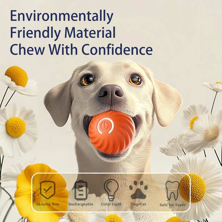 Interactive Bouncing Ball For Dogs,Automatic Smart Toy, Self-moving Rotating Stimulating Pet Entertainment, Noise-Reducing Urchin Cover,USB Rechargeable Dog Toy, Dog Electric Interactive Toy - ZEYTONCART