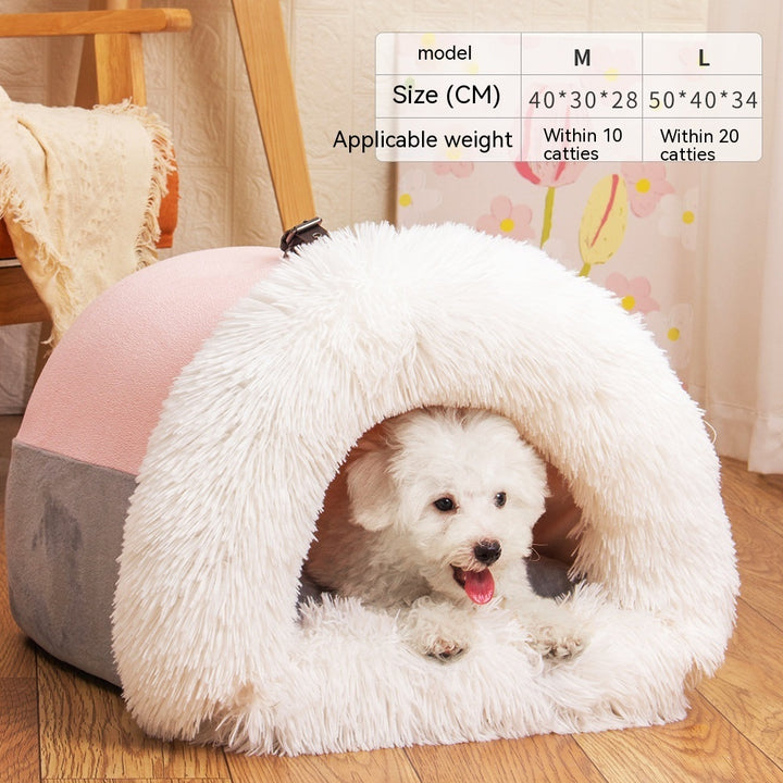 New Splice Portable Pet Nest Portable Autumn And Winter Warm Dog Nest Moisture-proof Long Fur Cat Nest Cross Border Pet Nest - ZEYTONCART