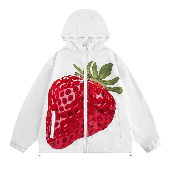 Strawberry Printed Sun Protection Clothing For Men And Women - ZEYTONCART