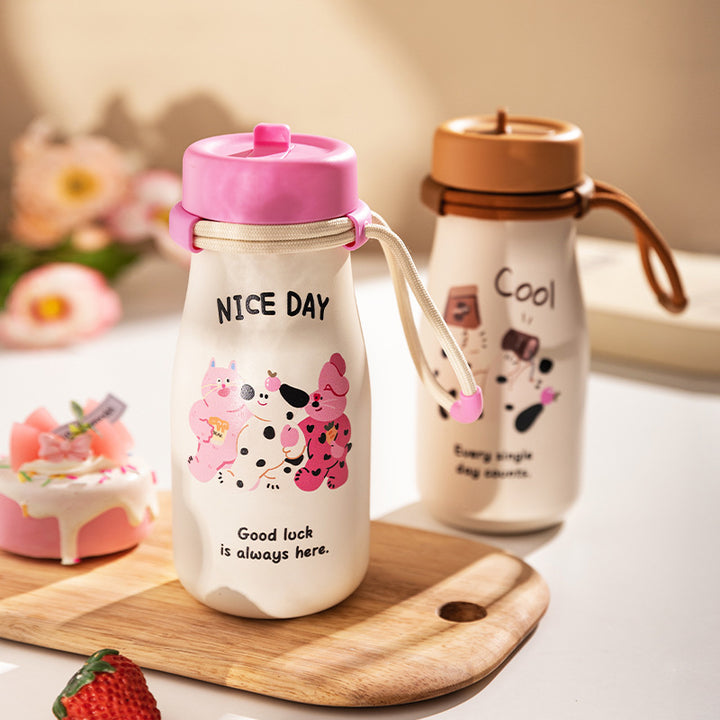 Straw Thermal Insulation Cup Women's Portable Large-capacity Water Cup - ZEYTONCART