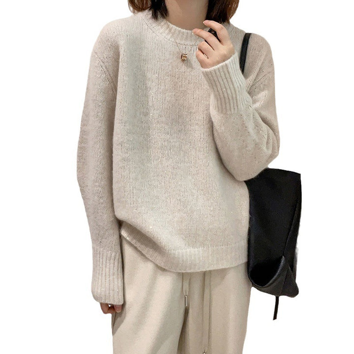 Soft Glutinous Fashion All-match Round Neck Long Sleeve Autumn And Winter - ZEYTONCART